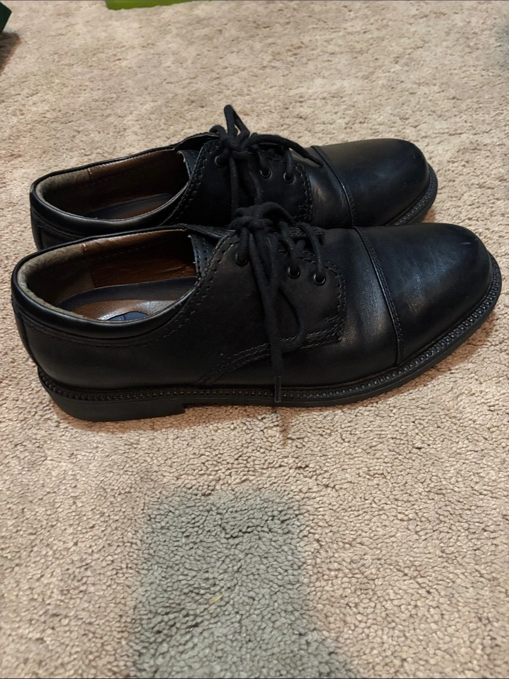 Men's Dockers Black Leather Cap-Toe Derby Shoes